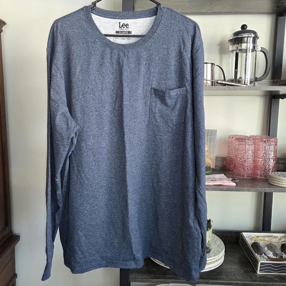 Lee Men's Blue Long Sleeve Shirt XL Warm Cozy Layering Super Soft